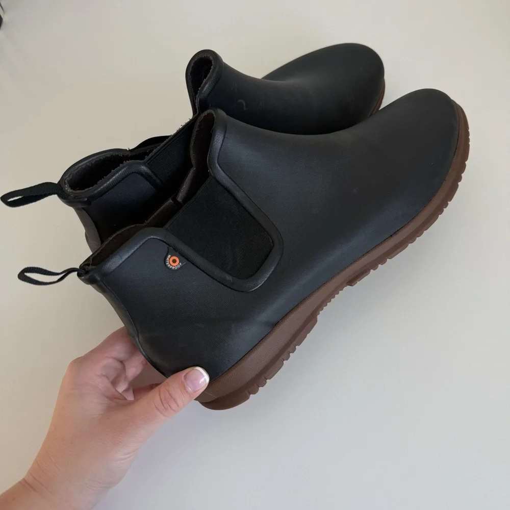 Bogs Sweetpea II Chelsea Rain Boots Black Women’s 12 Waterproof - Picture 2 of 7